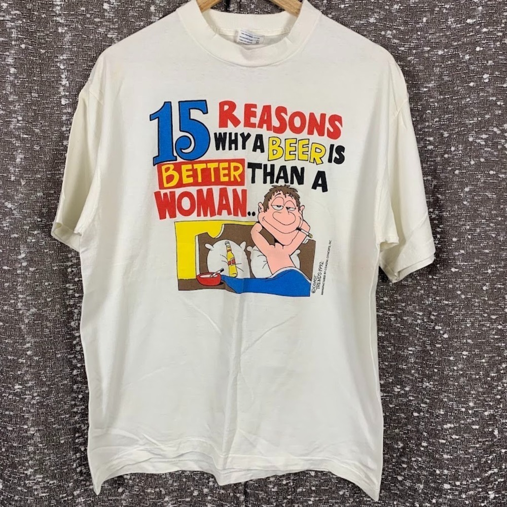 Vtg Coast Trends 1992 15 Reasons Why A Beer Is Better Single‎ Stitch Tshirt  XL